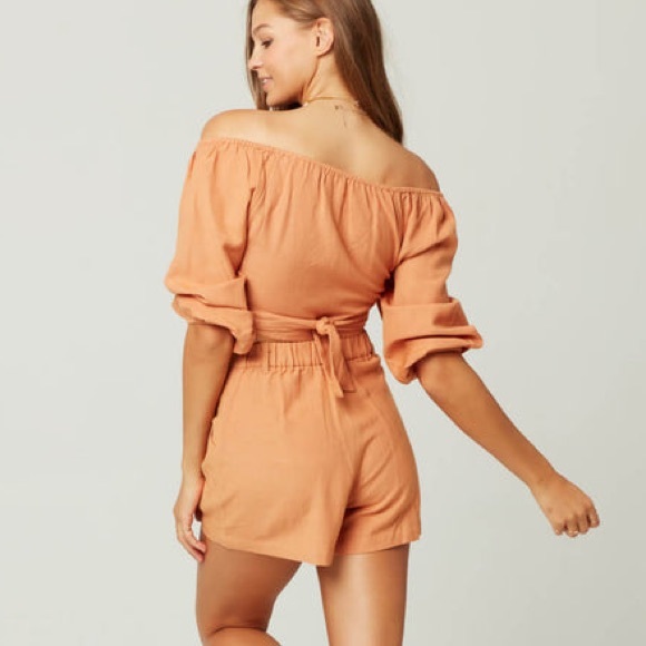 L*Space SET Penelope Toasted Crop Top & Vista Shorts Linen Blend Size Medium - Picture 3 of 12